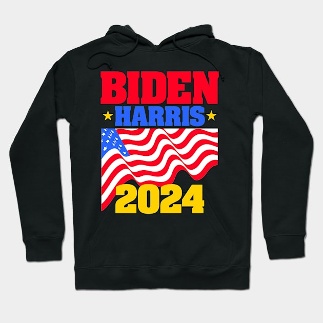 Biden-Harris 2024 for Dark Backgrounds Hoodie by MotiviTees